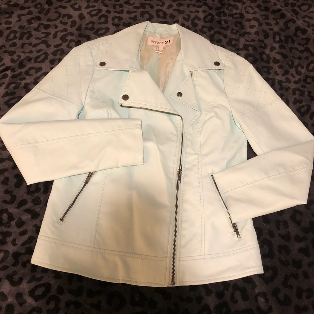Forever 21 Mint Green Moto Jacket ⚡️